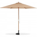 Parasol droit diametre 3m - Mât bois rond et polyester 180g/m² - Taupe