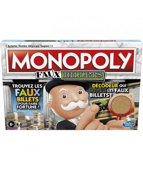 Monopoly Faux billets, Jeu de plateau pour la famille, Jeu de societe, Version francaise