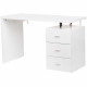 Bureau avec 3 tiroirs - MINISTER -  MDF finition mélaminé et laqué UV haute brillance blanche - L120 x P55 x H76 cm