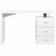 Bureau avec 3 tiroirs - MINISTER -  MDF finition mélaminé et laqué UV haute brillance blanche - L120 x P55 x H76 cm
