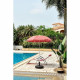 Parasol rond - Arc 1,80 m - Structure en polyester anti-uv - Blanc et rouge