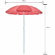 Parasol rond - Arc 1,80 m - Structure en polyester anti-uv - Blanc et rouge