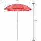 Parasol rond - Arc 1,80 m - Structure en polyester anti-uv - Blanc et rouge