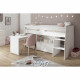 ZOLA Lit combiné enfant classique - Décor blanc megeve - l 90 x L 200 cm