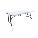 Table de réception pliante 6 personnes -  150 cm - Structure acier et plateau en polyéthylene PEHD - Blanc