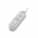 CHACON Bloc multiprise 3 prises 16 A avec interrupteur, câble 1,5 m HO5VV-F 3x1,5 mm² blanc