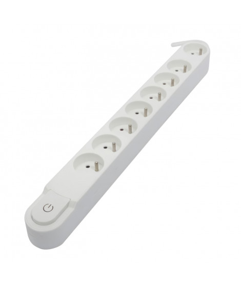 CHACON Bloc multiprise 8 prises 16A avec interrupteur, câble 3 m HO5VV-F 3x1,5 mm² blanc