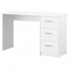 ESSENTIELLE Bureau 3 tiroirs - Décor Blanc - L 121,2 x P 74,3 x H 55 cm