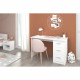 ESSENTIELLE Bureau 3 tiroirs - Décor Blanc - L 121,2 x P 74,3 x H 55 cm