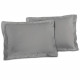 LOVELY HOME Lot de 2 Taies d'Oreillers 100% coton 50x70 cm - Gris clair