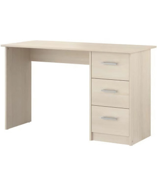 ESSENTIELLE Bureau 3 tiroirs - Décor acacia clair - L 121,2 x P 74,3 x H 55 cm