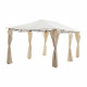 Gazebo - 3 x 6 m - Avec Rideaux - Structure Acier & Toile Polyester -  Beige