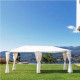 Gazebo - 3 x 6 m - Avec Rideaux - Structure Acier & Toile Polyester -  Beige