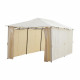 Gazebo - 3 x 6 m - Avec Rideaux - Structure Acier & Toile Polyester -  Beige