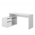 Bureau d'angle reversible 1 tiroir + 1 porte - Blanc - L 139 x P 92  x H 75 cm - ROX