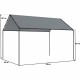 Tonnelle de jardin - en acier avec toit en toile gris - L296 x P400 X H201/286 cm