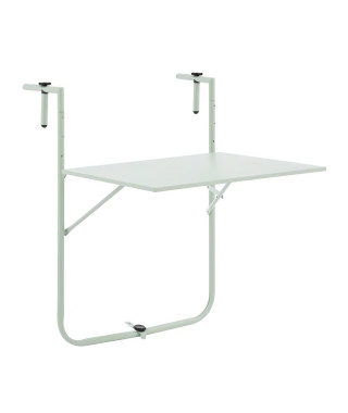 Table de balcon rabattable en Acier - 60 x 78 x 86-101 cm - Vert