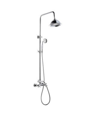 ROUSSEAU Colonne de douche avec robinet mélangeur Retro - Chrome