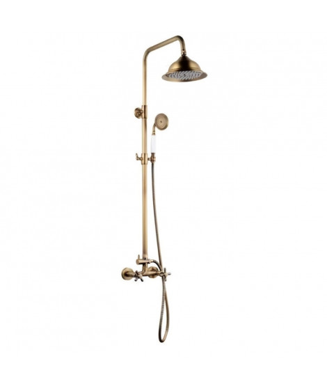 ROUSSEAU Colonne de douche avec robinet mélangeur Retro - Vieux-bronze