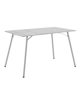 Table de jardin rectangulaire - 120 cm - Acier - Gris