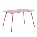 Table de jardin rectangulaire - 120 cm - Acier - Rose