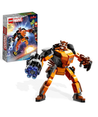 LEGO Marvel 76243 L'Armure Robot de Rocket,  Figurine Gardiens de la Galaxie, Jouet Avengers