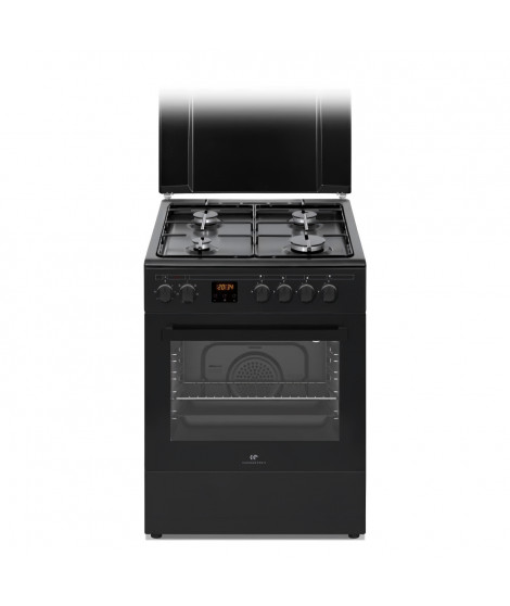 Cuisiniere gaz CONTINENTAL EDISON CECG60FCB1 - 4 feux - L59,8 x P61 xH83cm- Noir