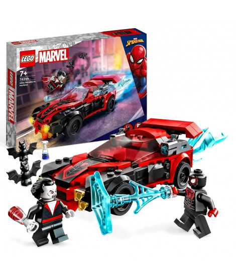 LEGO Marvel 76244 Miles Morales vs. Morbius, Jouet Super-Héros, Spider-Man, Voiture de Course