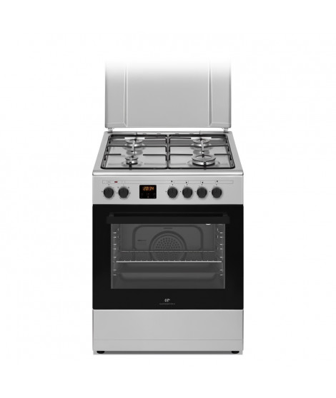 Cuisiniere gaz CONTINENTAL EDISON CECG60FCS1 - 4 feux - L59,8 x P61 xH83cm- Silver