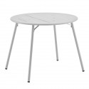 Table de jardin ronde - 90 cm - Acier - Gris