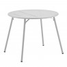 Table de jardin ronde - 90 cm - Acier - Gris