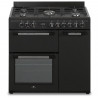 Cuisiniere piano gaz 3 fours électriques CONTINENTAL EDISON CECP903FB - 5 feux - Noir - Largeur 90 cm