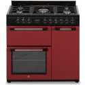 Cuisiniere piano gaz 3 fours électriques CONTINENTAL EDISON CECP903FBXD 5 feux - Bordeaux - Largeur 90 cm