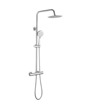 Colonne de douche OCEANIC - Mitigeur thermostatique - Pomme haute ronde diametre 20 cm - Chrome