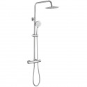 Colonne de douche OCEANIC - Mitigeur thermostatique - Pomme haute ronde diametre 20 cm - Chrome