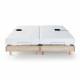 Ensemble relaxation TALCA matelas + sommiers électriques décor chene 2x80x200 - Mousse - 14 cm - Ferme