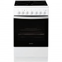 INDESIT IS5V4PHW/E - Cuisiniere, Blanc, Table Vitrocéramique, 50cm, 4 zones de cuisson, Manettes, Four CN, Hydrolyse, 61L