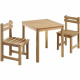 Ensemble repas de jardin pour enfant - table carrée 65x65cm et 2 chaises - En bois - Pour enfant