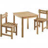 Ensemble repas de jardin pour enfant - table carrée 65x65cm et 2 chaises - En bois - Pour enfant