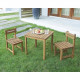 Ensemble repas de jardin pour enfant - table carrée 65x65cm et 2 chaises - En bois - Pour enfant