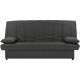 MILA Banquette clic clac 3 places - Tissu anthracite - Slyle contemporain - L 190 x P92 cm