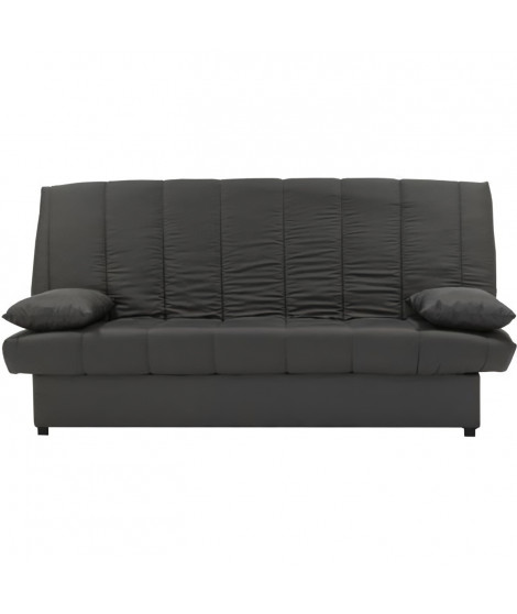 MILA Banquette clic clac 3 places - Tissu anthracite - Slyle contemporain - L 190 x P92 cm