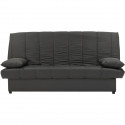 MILA Banquette clic clac 3 places - Tissu anthracite - Slyle contemporain - L 190 x P92 cm