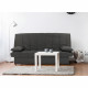 MILA Banquette clic clac 3 places - Tissu anthracite - Slyle contemporain - L 190 x P92 cm