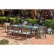 Ensemble repas de jardin 6 a 8 personnes Alu.- Table extensible 180/240x100cm + 6 chaises et 2 fauteuils et assise textilene …