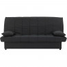 MILA Banquette clic clac 3 places - Tissu noir - Slyle contemporain - L 190 x P92 cm