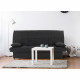 MILA Banquette clic clac 3 places - Tissu noir - Slyle contemporain - L 190 x P92 cm