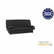 MILA Banquette clic clac 3 places - Tissu noir - Slyle contemporain - L 190 x P92 cm