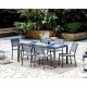 Ensemble table de jardin 180 cm + 6 chaises aluminium gris