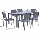 Ensemble table de jardin 180 cm + 6 chaises aluminium gris